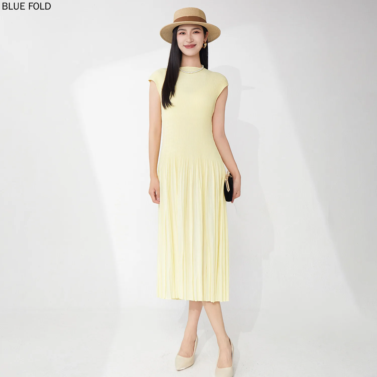 

Miyake PLEATS Vestido Women's 2025 New Summer High-end and Fashionable A-line Dress Slimming Vacation Dress