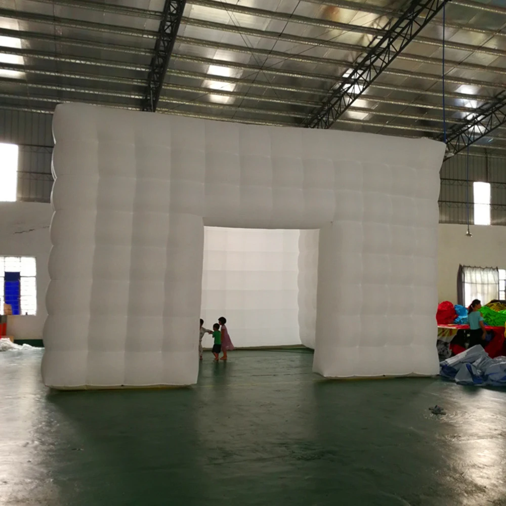 light for eventHigh quality Giant white 4/5m square inflatable cube tent square tent customized inflatable photo booth with LED