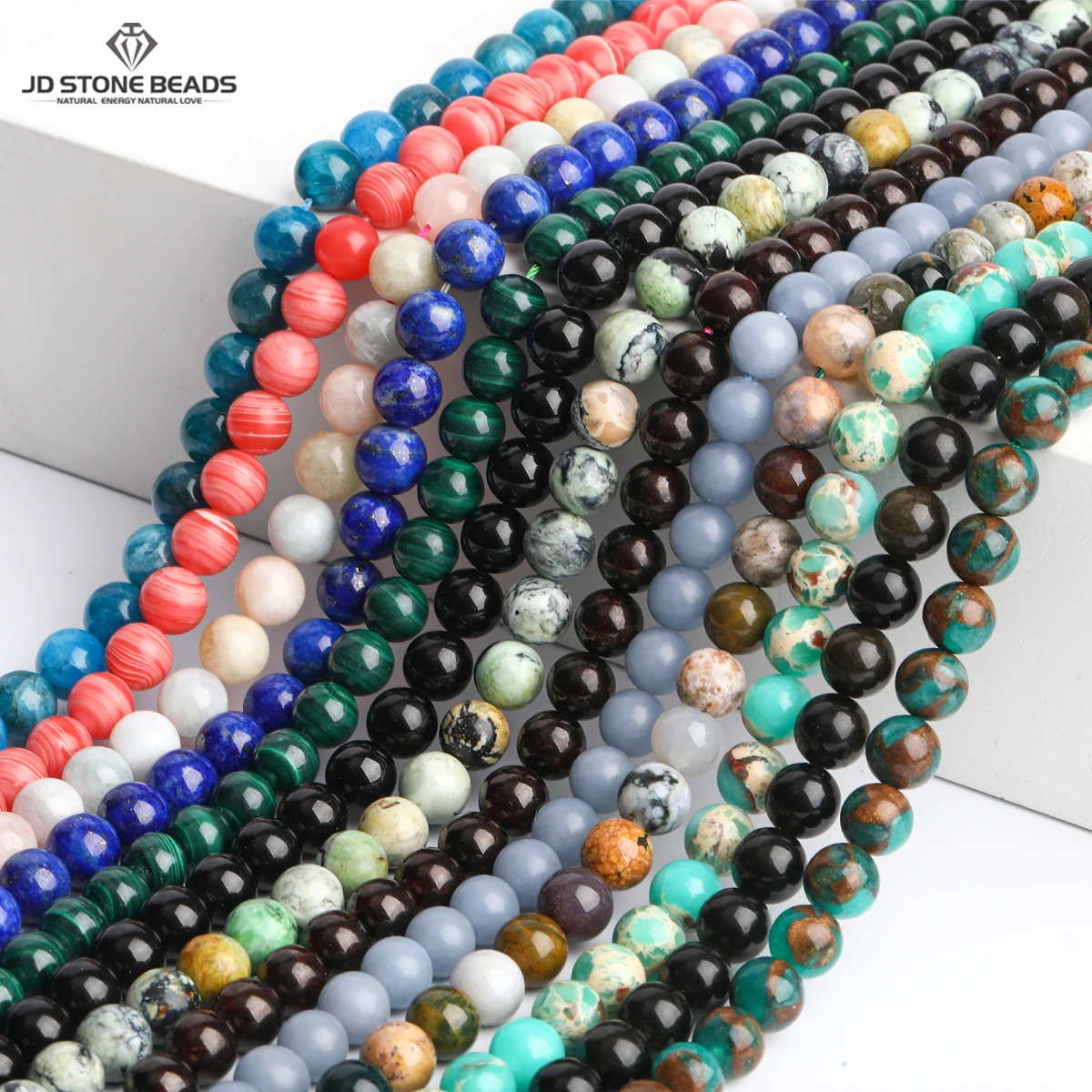 

Wholesale Natural Stone Lapis Lazuli Malachite Bead Round Loose Spacer Gems for Jewelry Making DIY Bracelet Necklace Accessories