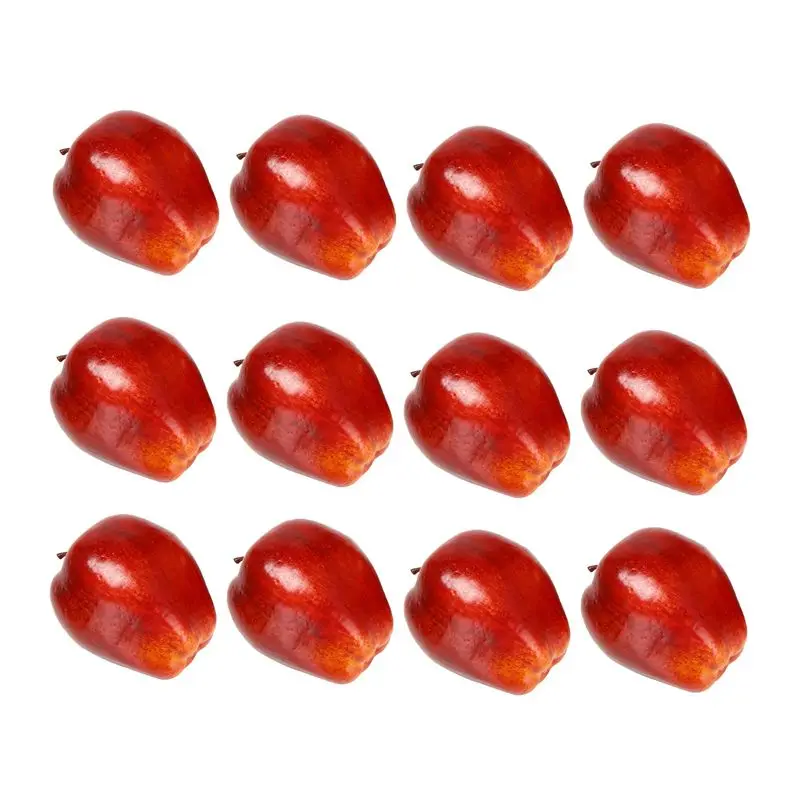 

A84E-12 шт. Искусственные яблоки, реалистичные имитации красных яблок, декор для дома, для натюрмортов, декор для кухни