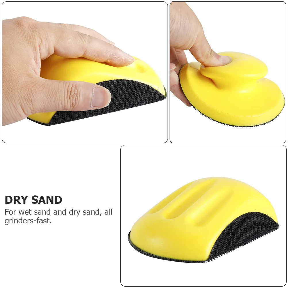 

2Pcs Manual Grinding Disc Sanding Blocks 5 Inch Round Mouse-Shaped Backing Polishing Pads Hook Loop Discs Polisher Tool Buffing