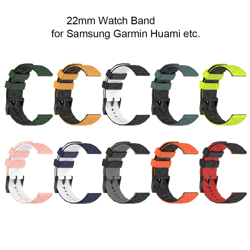 สายคล้องคอซิลิโคน22มม.สำหรับ Garmin Huami สายรัดข้อมือ Smartwatch สำหรับ Samsung Galaxy สร้อยข้อมือ