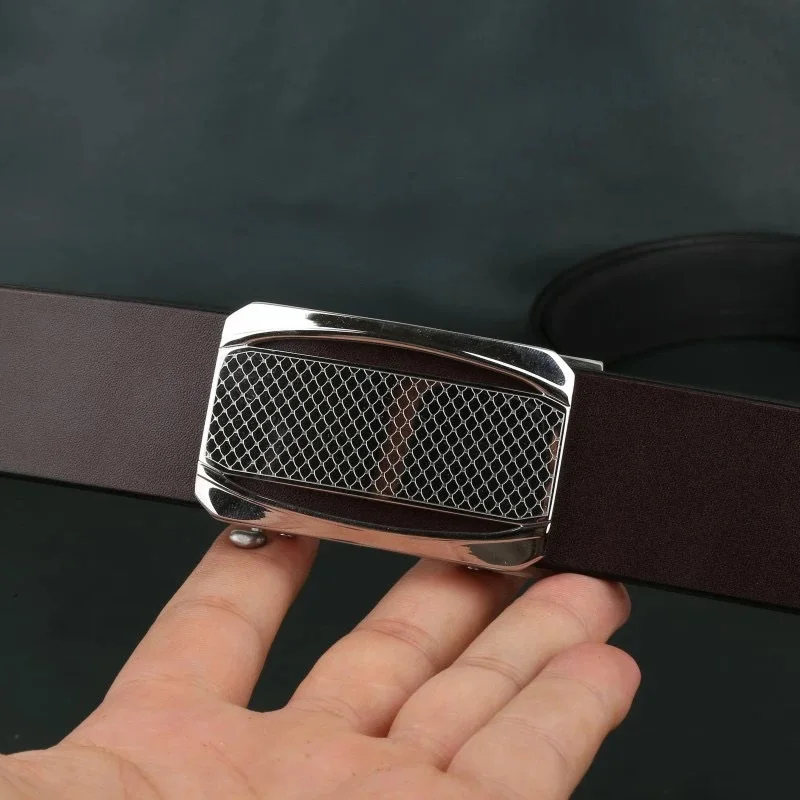ceinture-en-cuir-de-vache-veritable-pour-hommes-avec-boucle-a-carreaux-faite-a-la-main-couleur-cafe-importee-d'italie-ceinture-en-cuir-de-vache-de-premiere-qualite-304-stainle