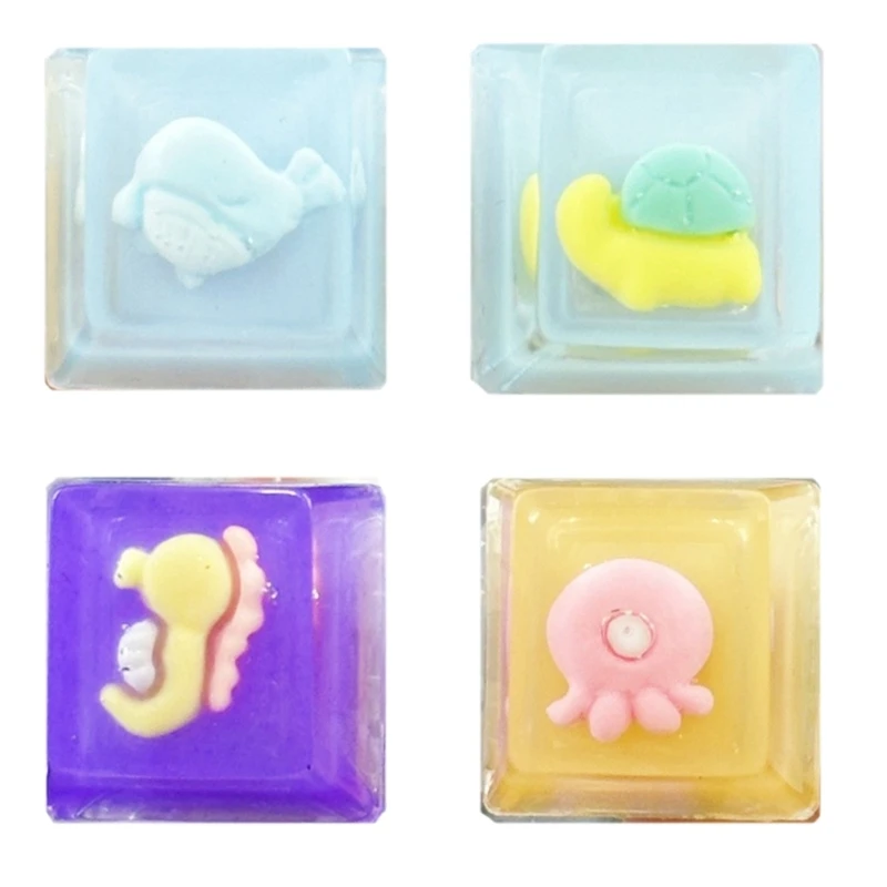 Animal Pattern Resin Translucent Keycap with Backlit Through for Mechanical Gaming Keyboards