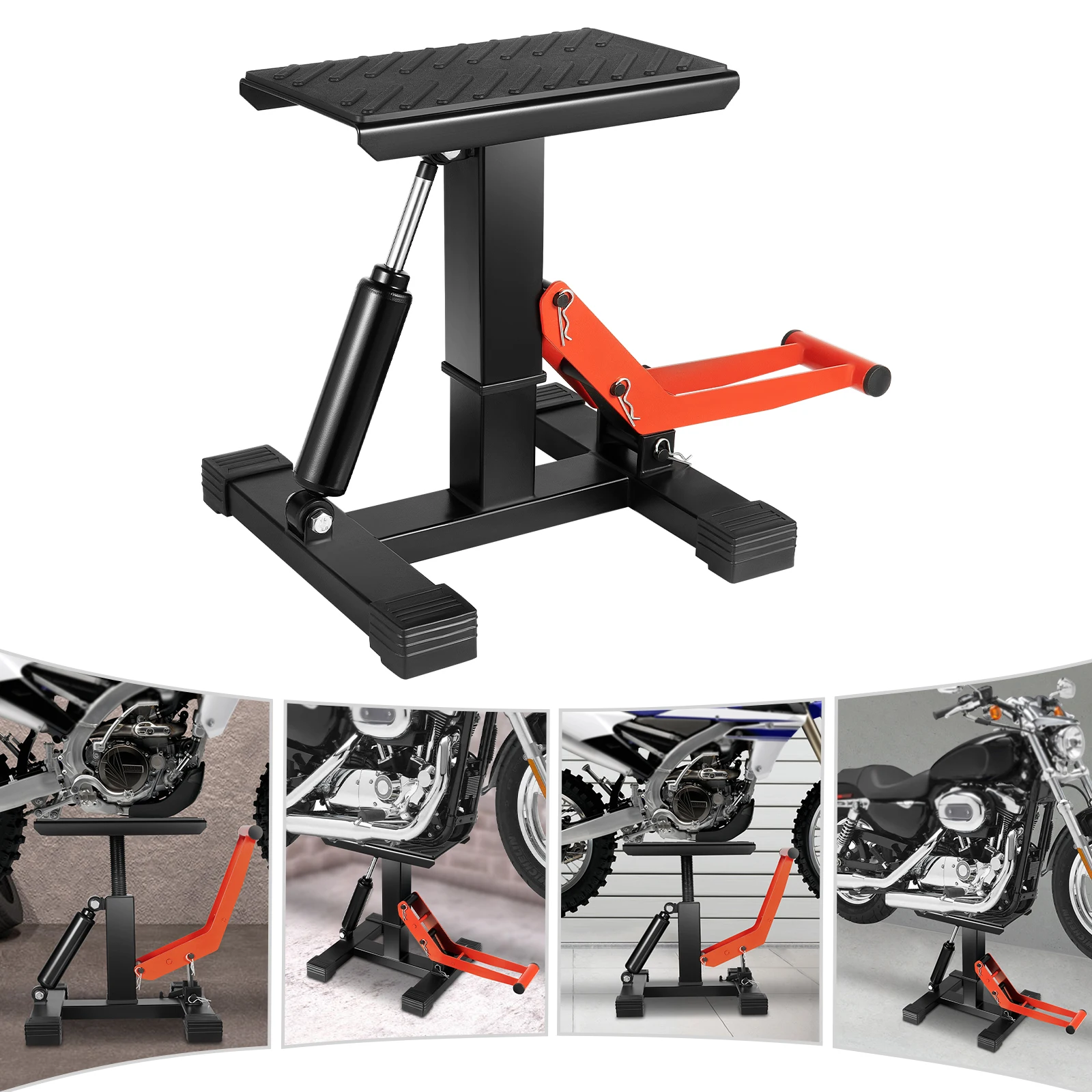 حامل رفع رافعة الدراجة النارية الهيدروليكي 882 رطل، رافعة صيانة فولاذية شديدة التحمل، ارتفاع قابل للتعديل، أداة إصلاح متجر الكراجات #1