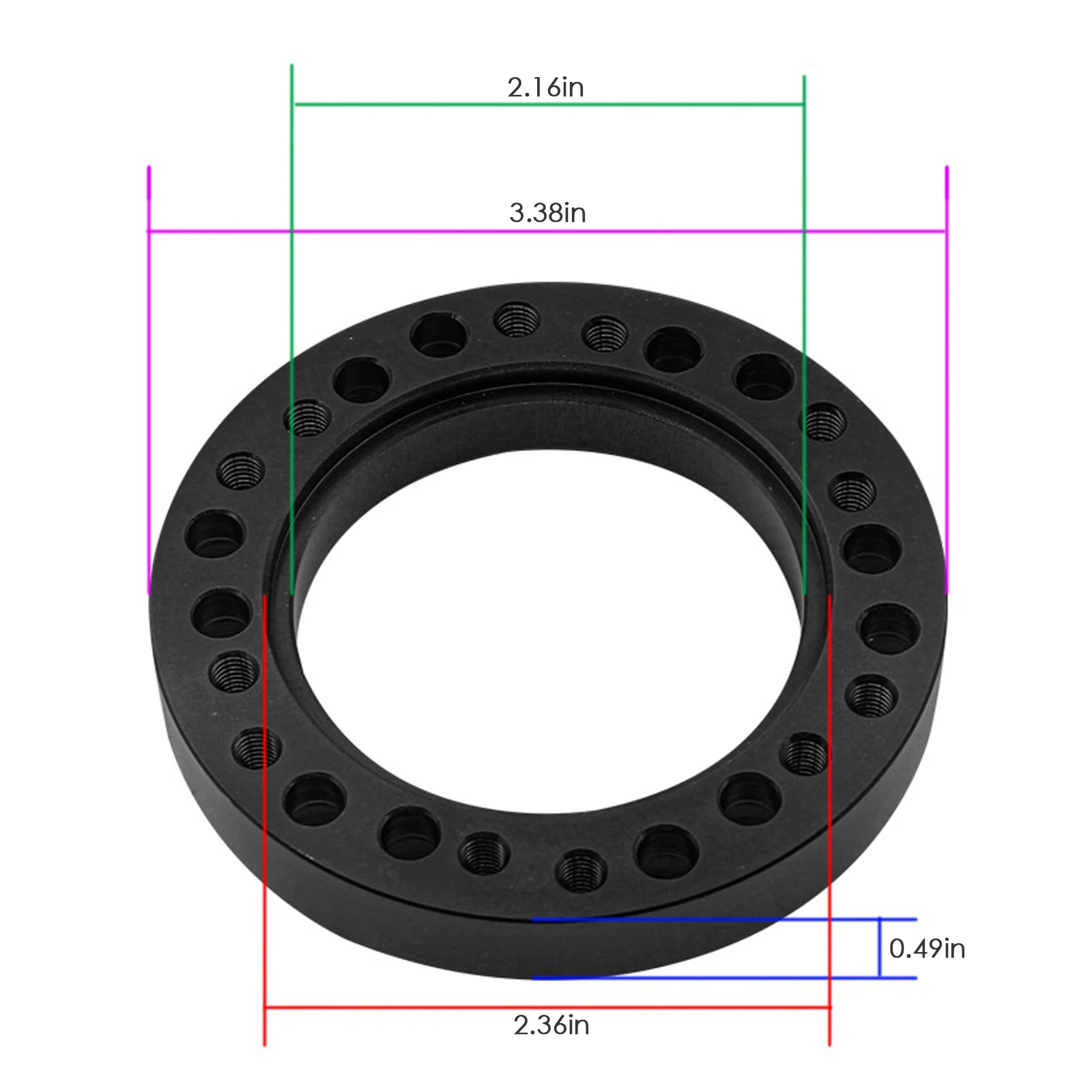 Steering Wheel Hub Kit Adapter Spacer 25mm Steering Wheel Spacer Universal Car Modified Steering Wheel Heightening Pad Parts