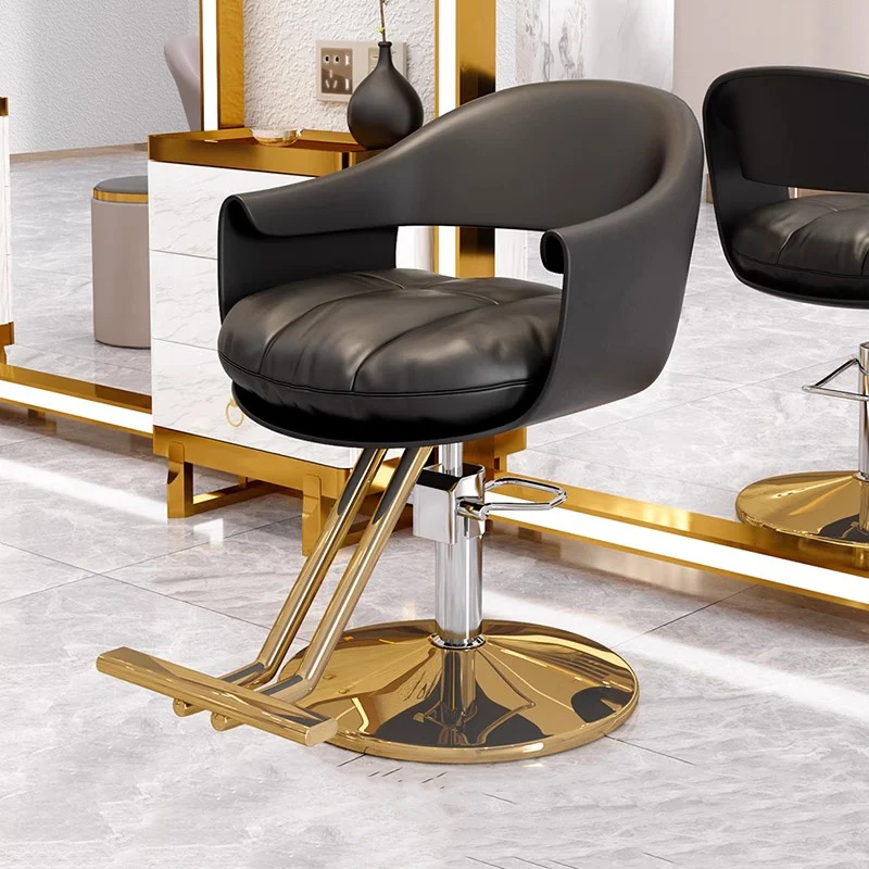 كرسي حلاقة فاخر لتصفيف الشعر، لوازم صالونات التجميل المريحة، كرسي حلاق تجاري، صينية صالون تجميل، أثاث صالون دوار