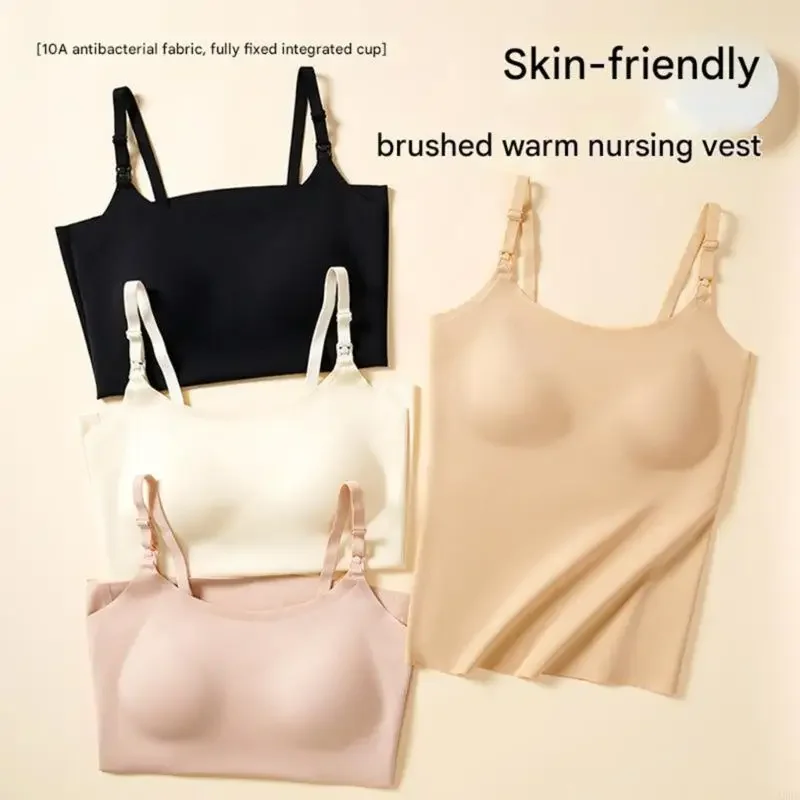 قميص داخلي ناعم للرضاعة من نسيج النايلون الحراري، مريح ومشبك للأسفل، مريح للحمل وبعد الولادة 15UB #6