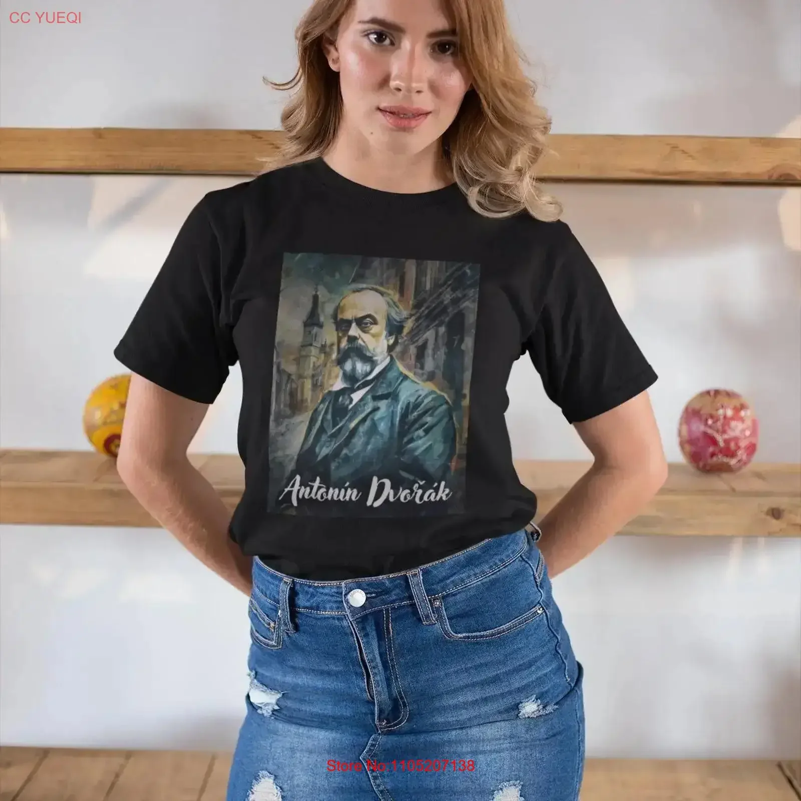 Antonin Dvorak Crewneck T-Shirt T-Shirt Cooler künstlerischer Komponist S XXL Antonín Dvo Aldak Vintage Washed Designer-Kleidung Vielseitig