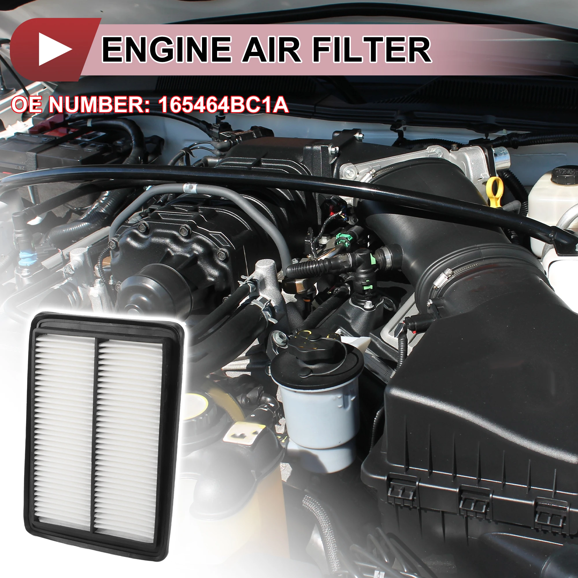 X Autohaux Engine Air Filter Filter Air Cleaner Element No.165464BC1A for Nissan Rogue 2.5L 14-20 1 Pc Long Life for Car