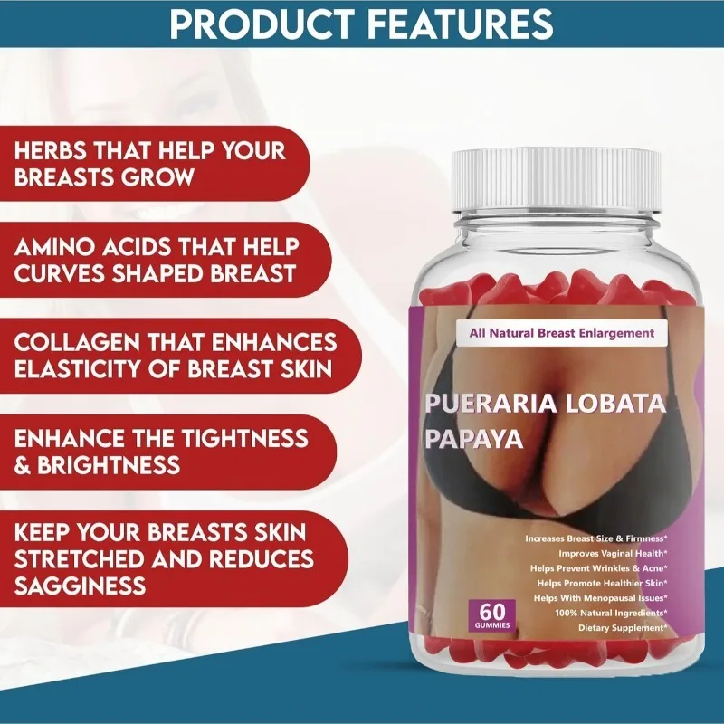 

Advanced Breast Enhancement Bear Gummies 60 Count Gentle Herbal Infusion Support Breast Firmness Promote Curvy Silhouette
