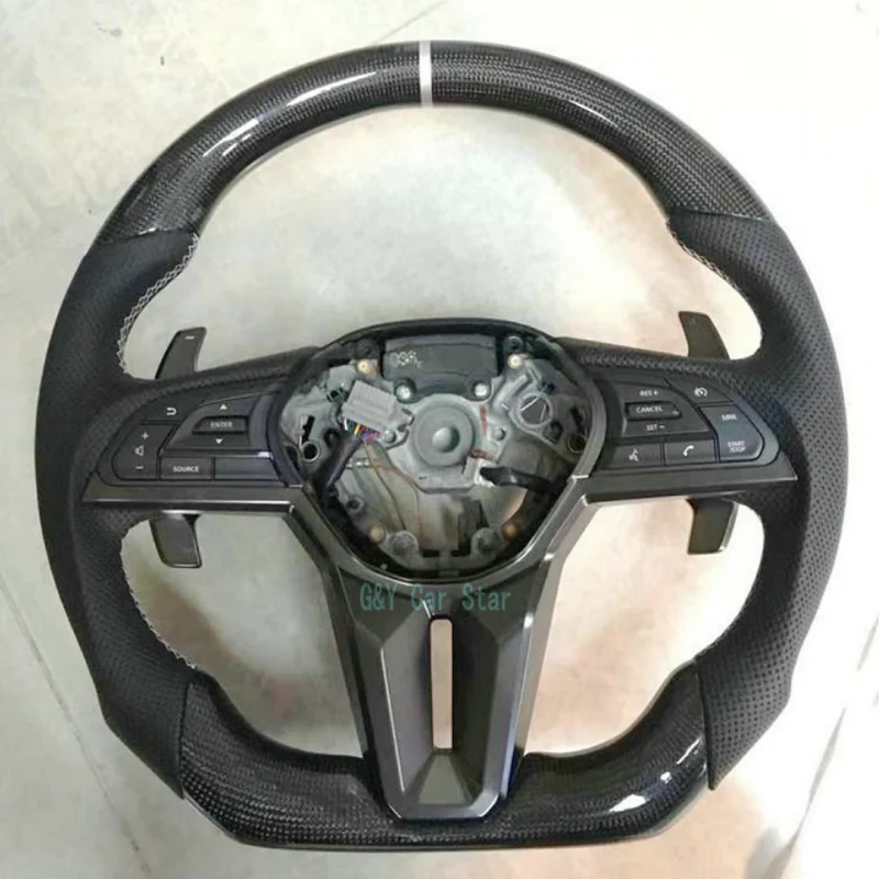 

Promotion 100% Real Carbon Fiber Leather Steering Wheel For Nissan GTR R35 2018-2022