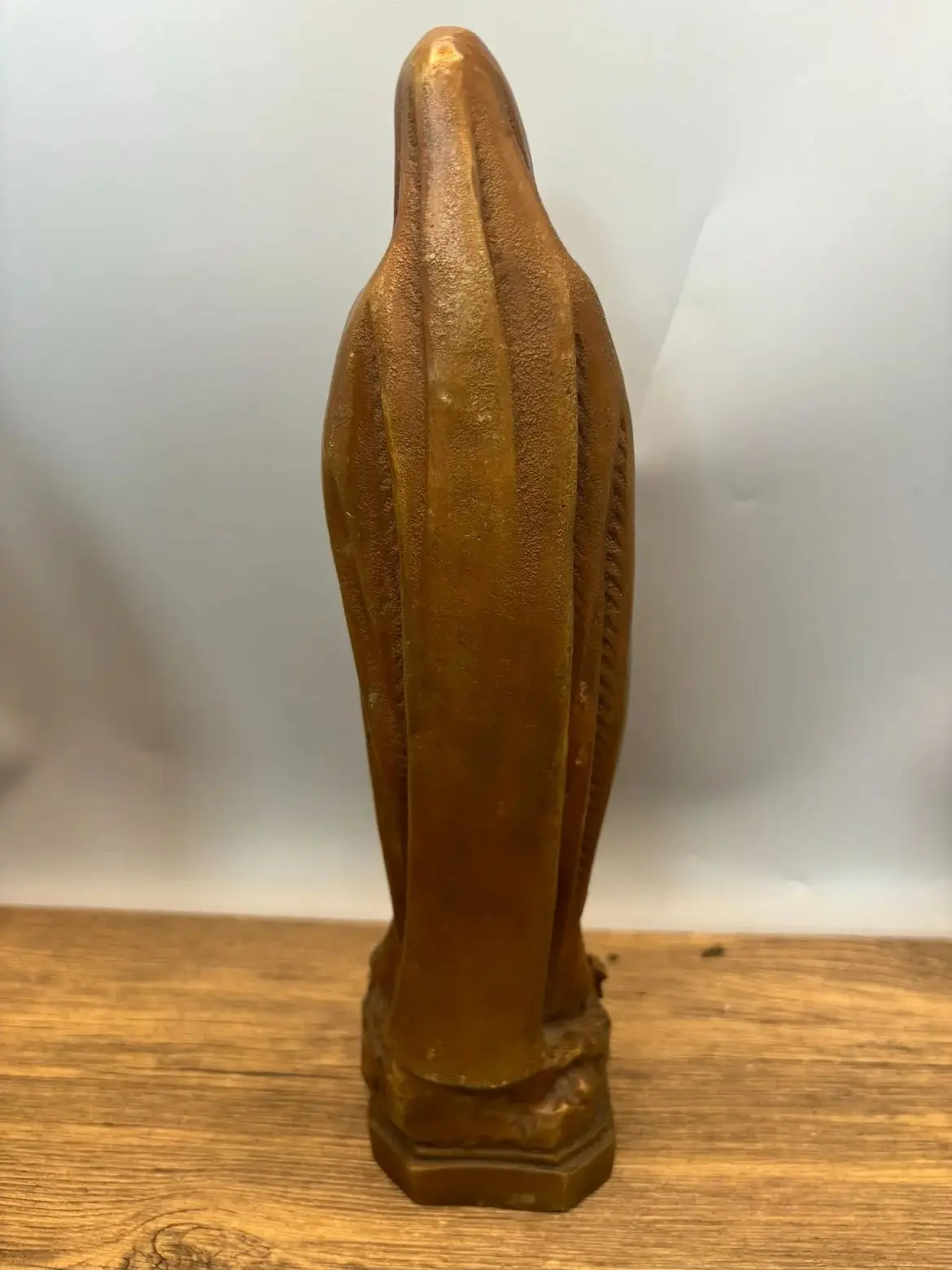 Old collection Christianity Catholicism bronze sculpture statue religious Madonna Holy Virgin Mary copper statue prayer statue ﻿