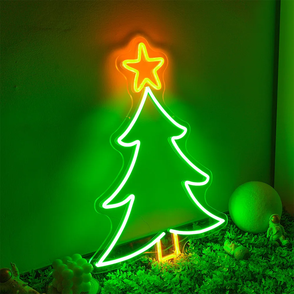 

Christmas neon lights Christmas tree modeling lights festive atmosphere decoration lights outdoor festive signs