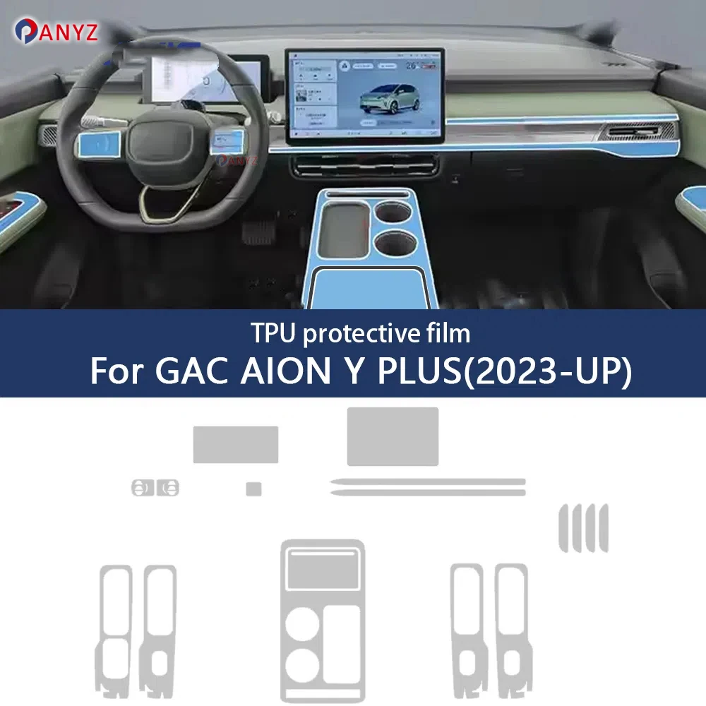 

For GAC AION Y PLUS 2023 EV Car Interior Gearbox Panel Dashboard GPS Navigation Screen Transparent TPU Protective Repair Film