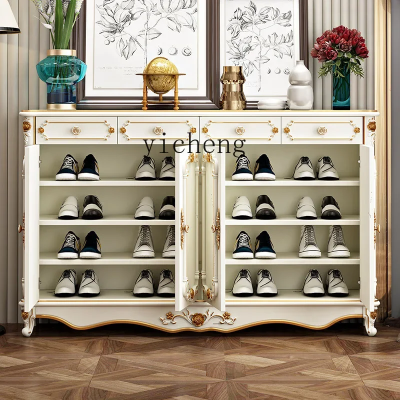 

shoe cabinet door entry large capacity porch cabinet solid wood modern storage cabinet