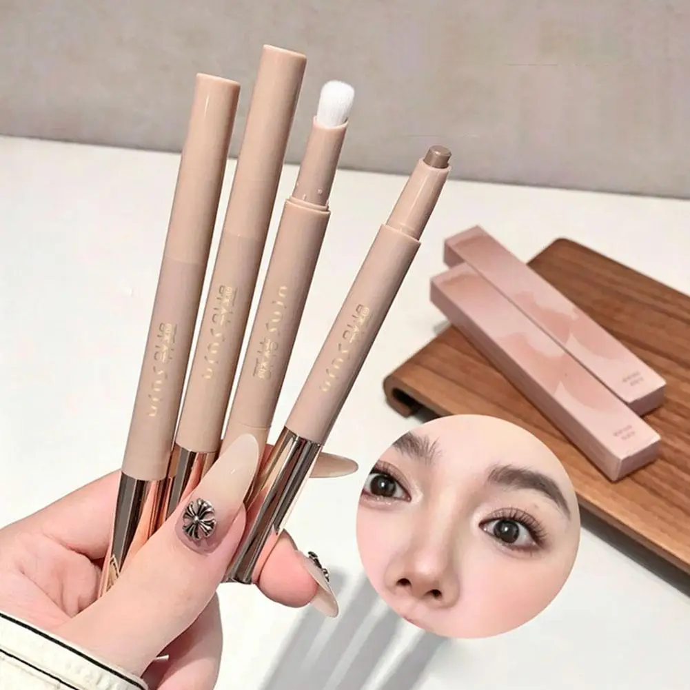 3D Face Contour Stick With Brush Matte Nose Shadow Pen Waterproof Long Lasting Bronzer Stick Facial Sculpting Makeup