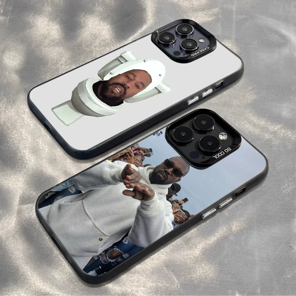 K-Kanye W-West Phone Case For iPhone16,15,14,13,12,11,Mini,Pro,MAX Color Silver Shell Matte Shockproof Back Cover