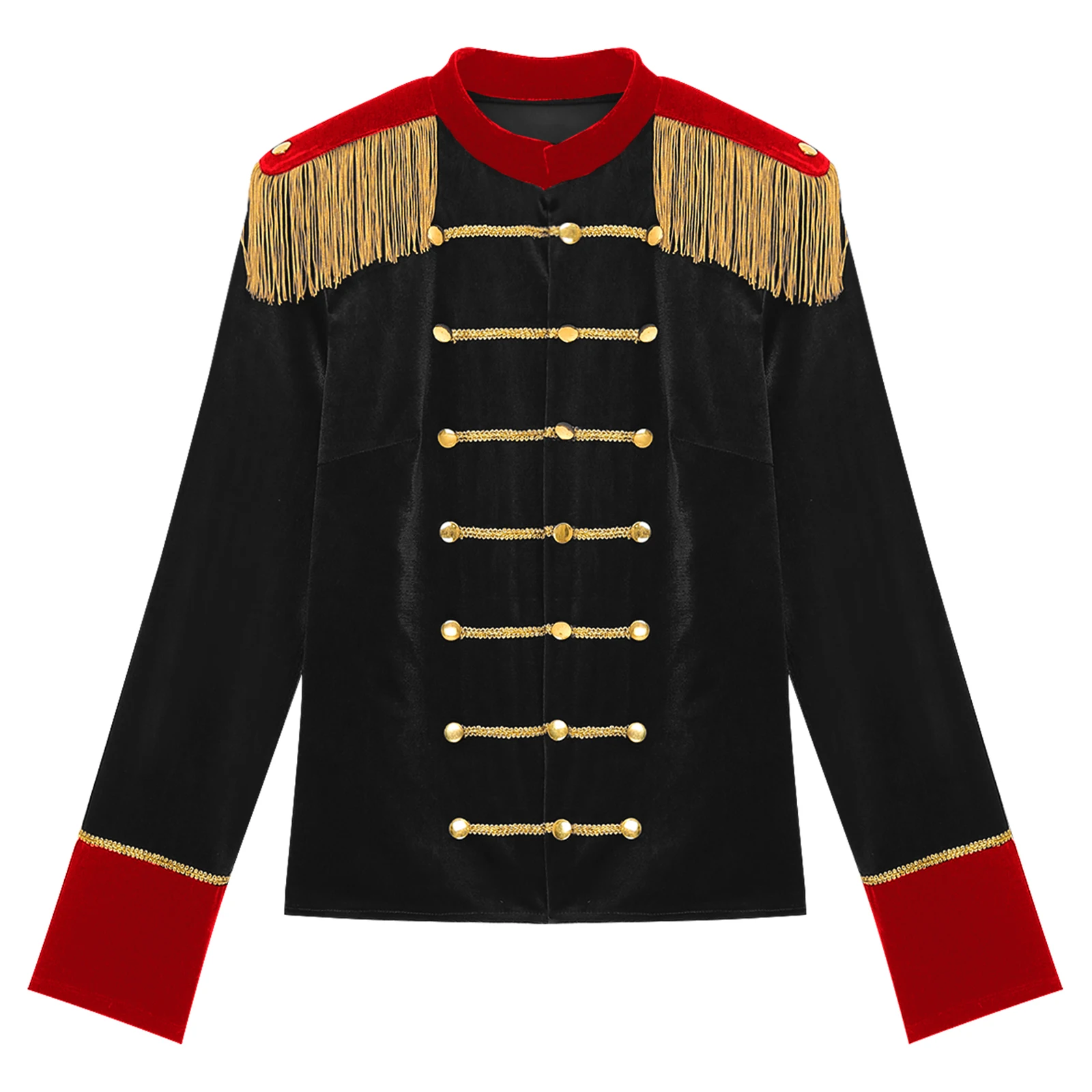 Costume de cosplay LYus Ringmaster pour femme, OupillMasTim ade, tenue d'Halloween, manches longues, bouton vers le haut, pompon, manteau de planches initiées