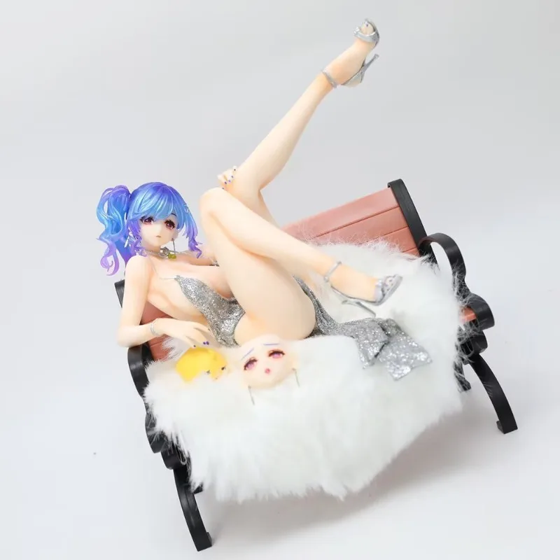 Azur Lane St.Louis 의자/소파에 앉은 피규어 "Saint Aunt" 애니메이션 소녀 PC 케이스 장식 박스형 입상 팬들을위한 소장품 선물