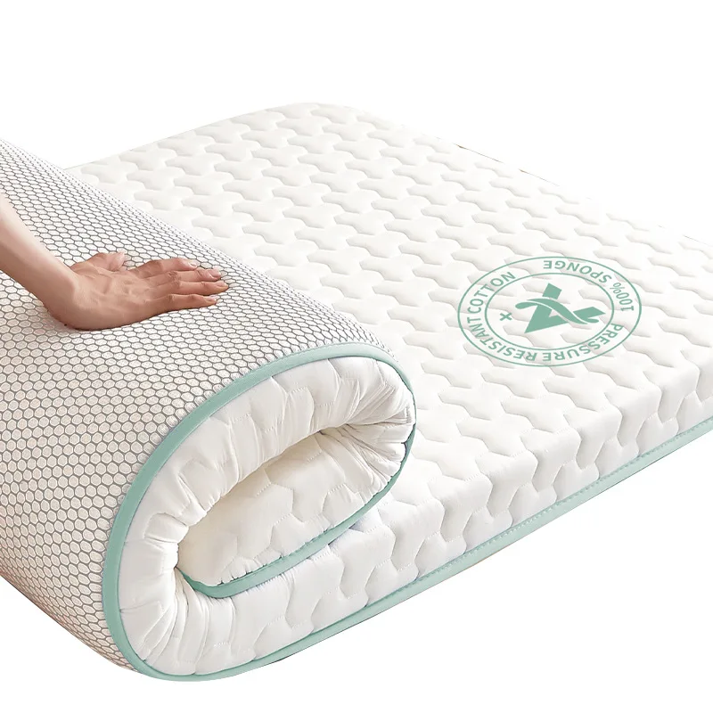 A-Class Soybean Fiber Mattress, Thickened Anti-Bacterial Latex Topper, Breathable Silent Bed Pad, Skin-Friendly Tatami Cushion