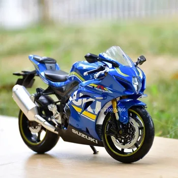 1/12 ölçekli SUZUKI GSX R1000 motosiklet statik dekorasyon alaşım Diecast Model simülasyon motosiklet oyuncak çocuk doğum günü hediyeleri için