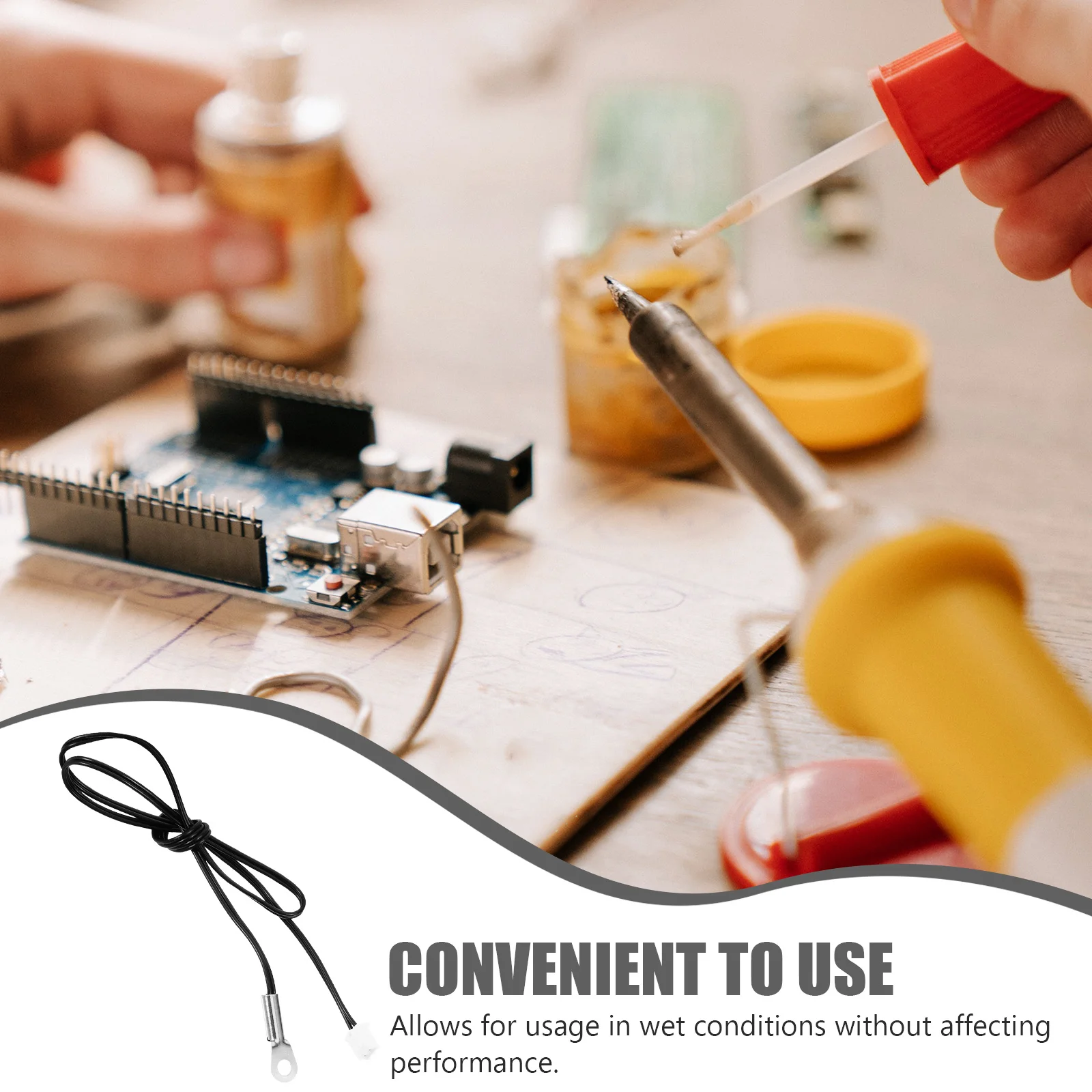 

Conditioner Ntc Thermistor Probe Sensitive Temp Sensor Probe Durable Metal Material Easy Installation Home Commercial