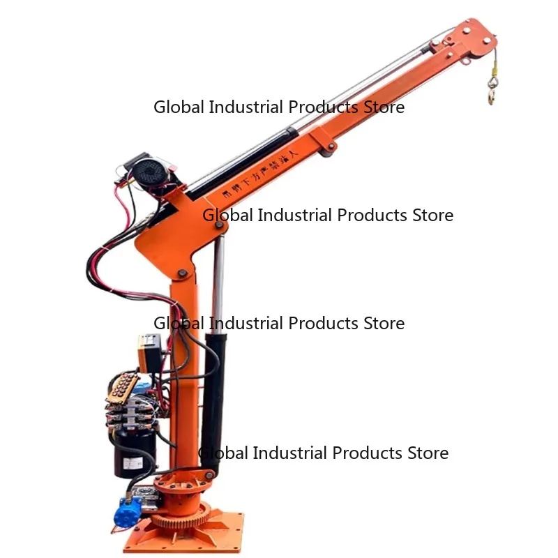 12V24V elevator vehicle mounted crane 500kg 1T 2T full hydraulic vehicle mounted remote control electric winch crane