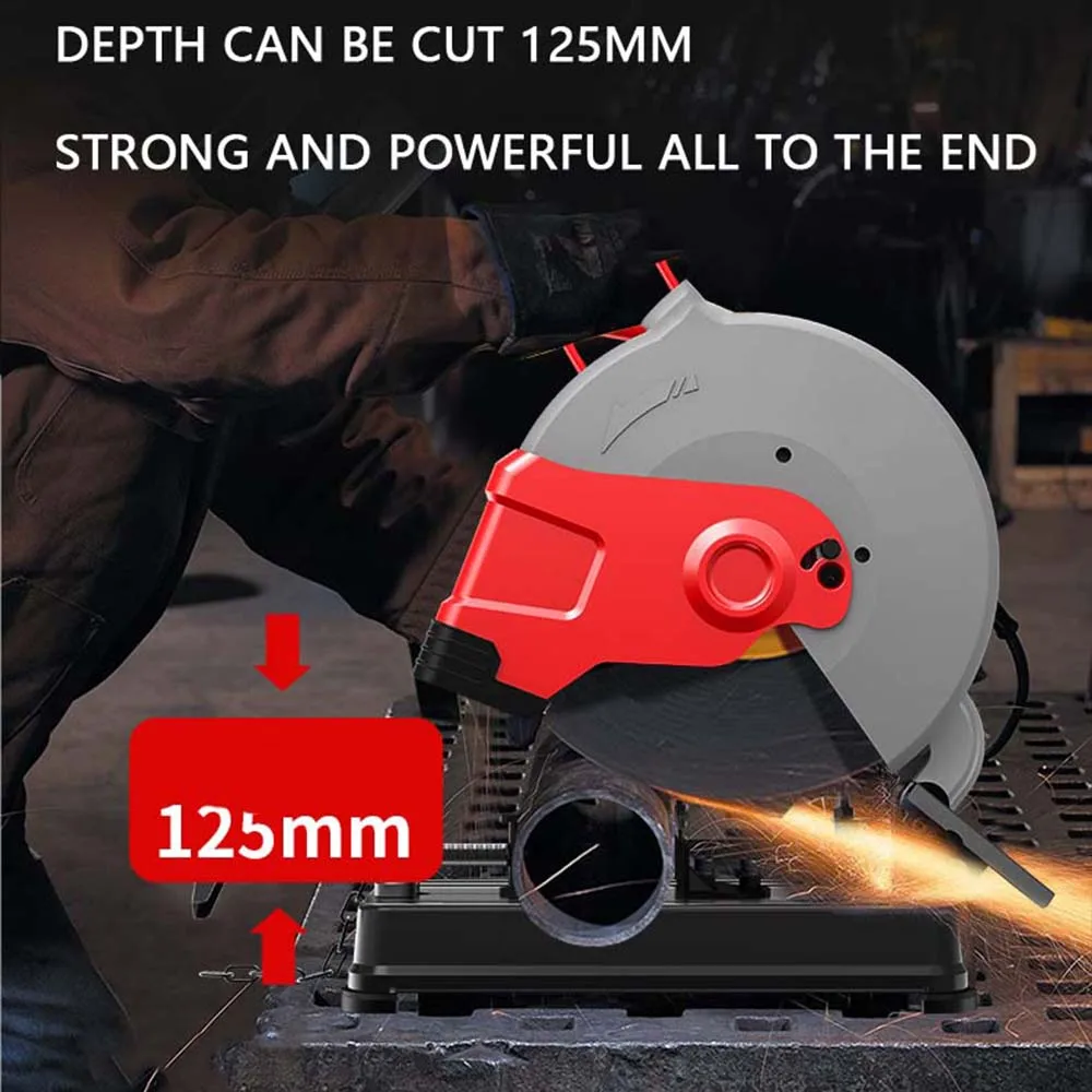 Electric  Steel Bar Cutting Machine 2300w High Power Industrial Grade Multifunctional 355 Stainless Steel Cutting Saw 7614nf