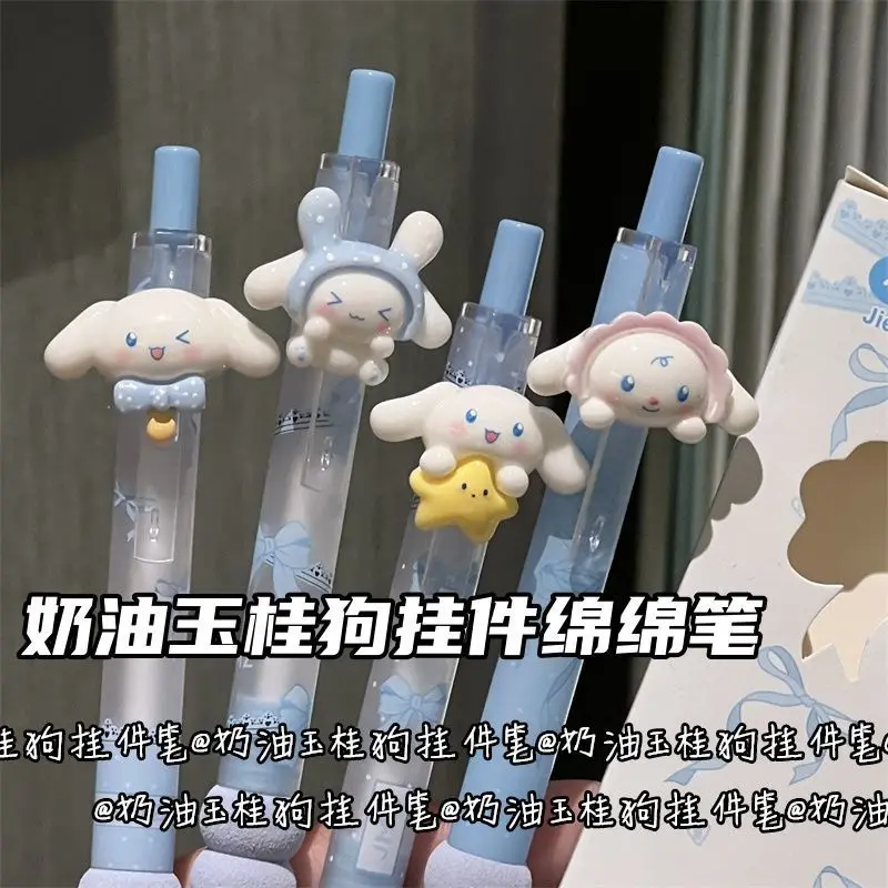 Blauwe Cartoon Cinnamoroll Hanger 0.5mm Zwarte Borstel Vragen Gel Pen Antwoord Pen Student Schoolbenodigdheden Groothandel.
