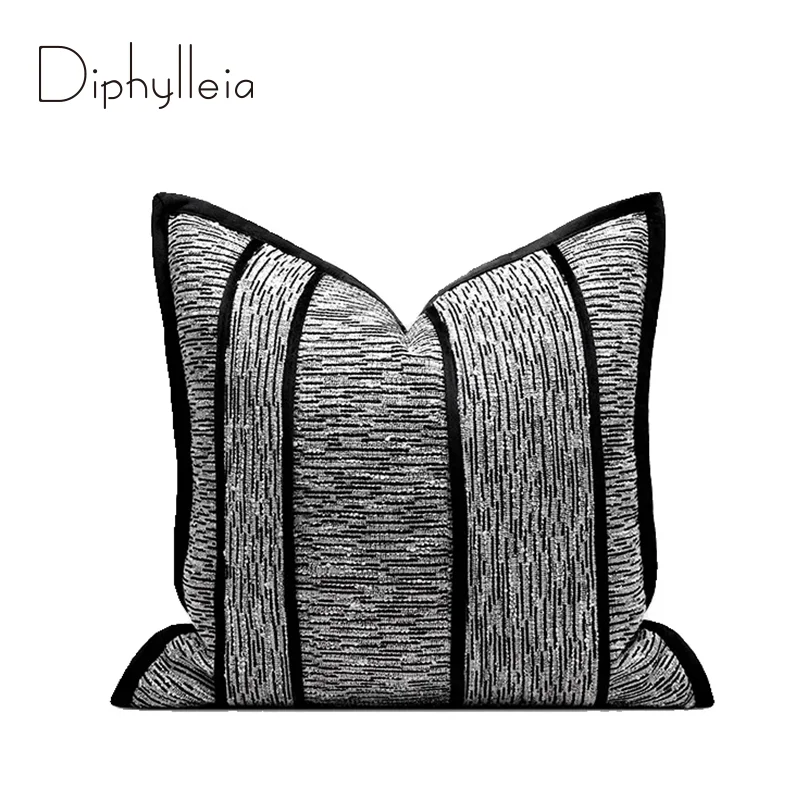 Diphylleia The Phantom Of the Opera Inspired Cushion Cover Modern Simple Black White Splicing Art Pillow Case Chic Home Decor