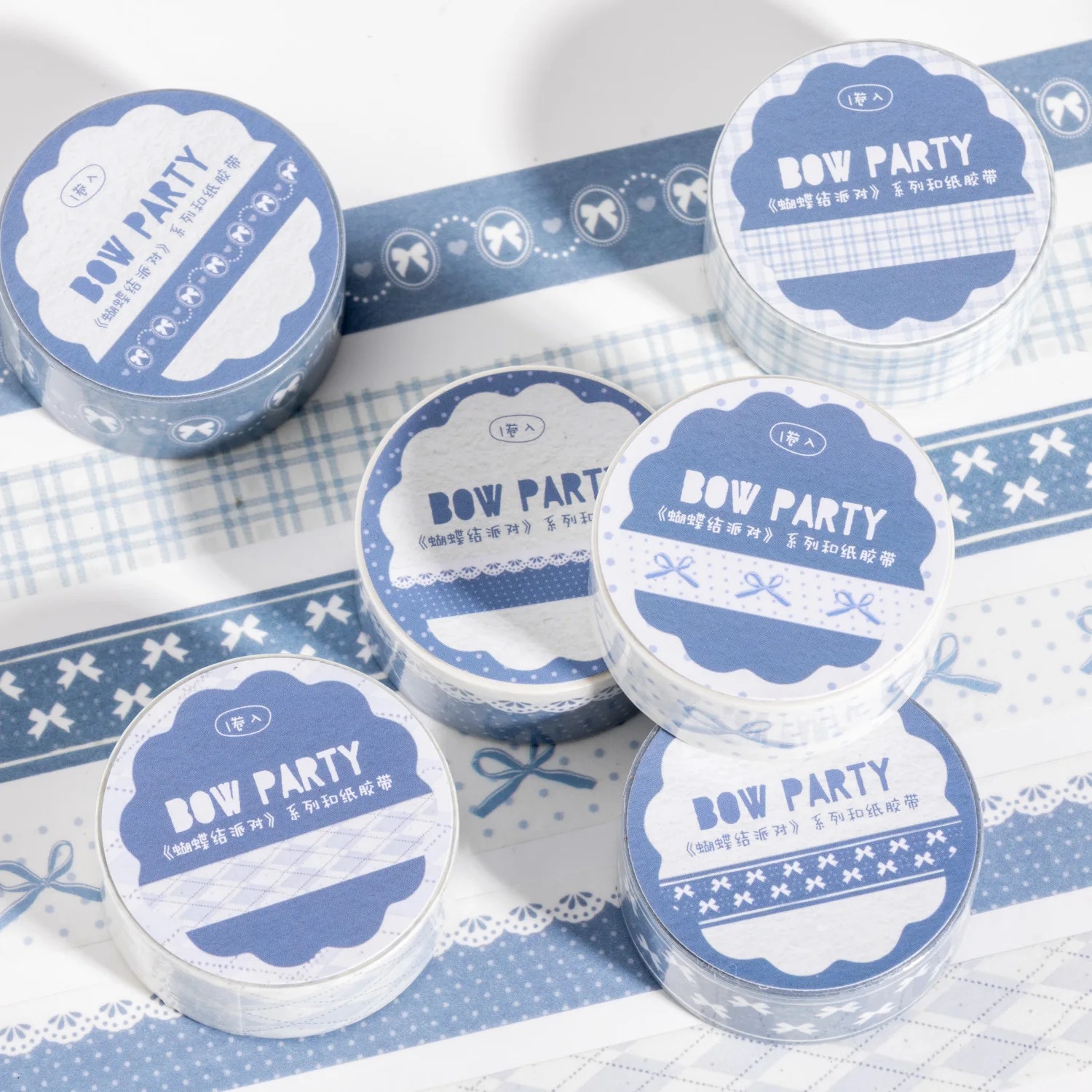 

Bow Party Series Vintage Lace Bow Tie Gird Landscape Washi Tape Creative DIY Journal Material Collage Stationery