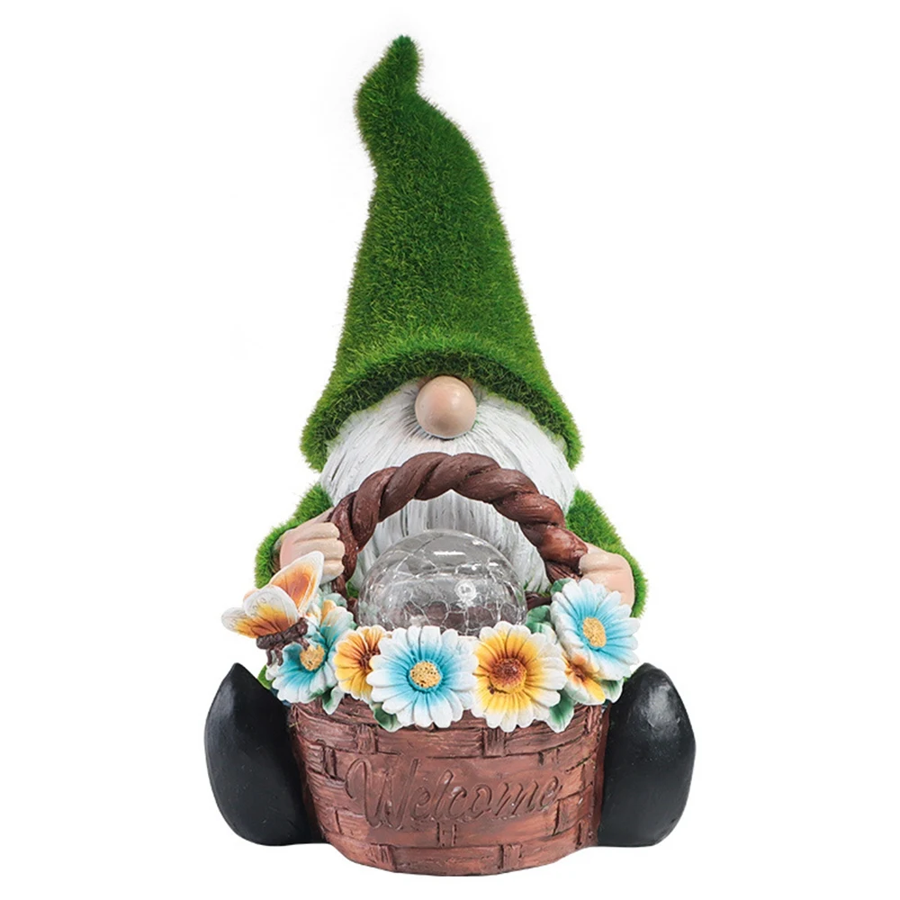 

Garden courtyard decoration ornaments outdoor plush gnomon elf solar lights resin gnome craft Home Living Room Office TV Cabinet