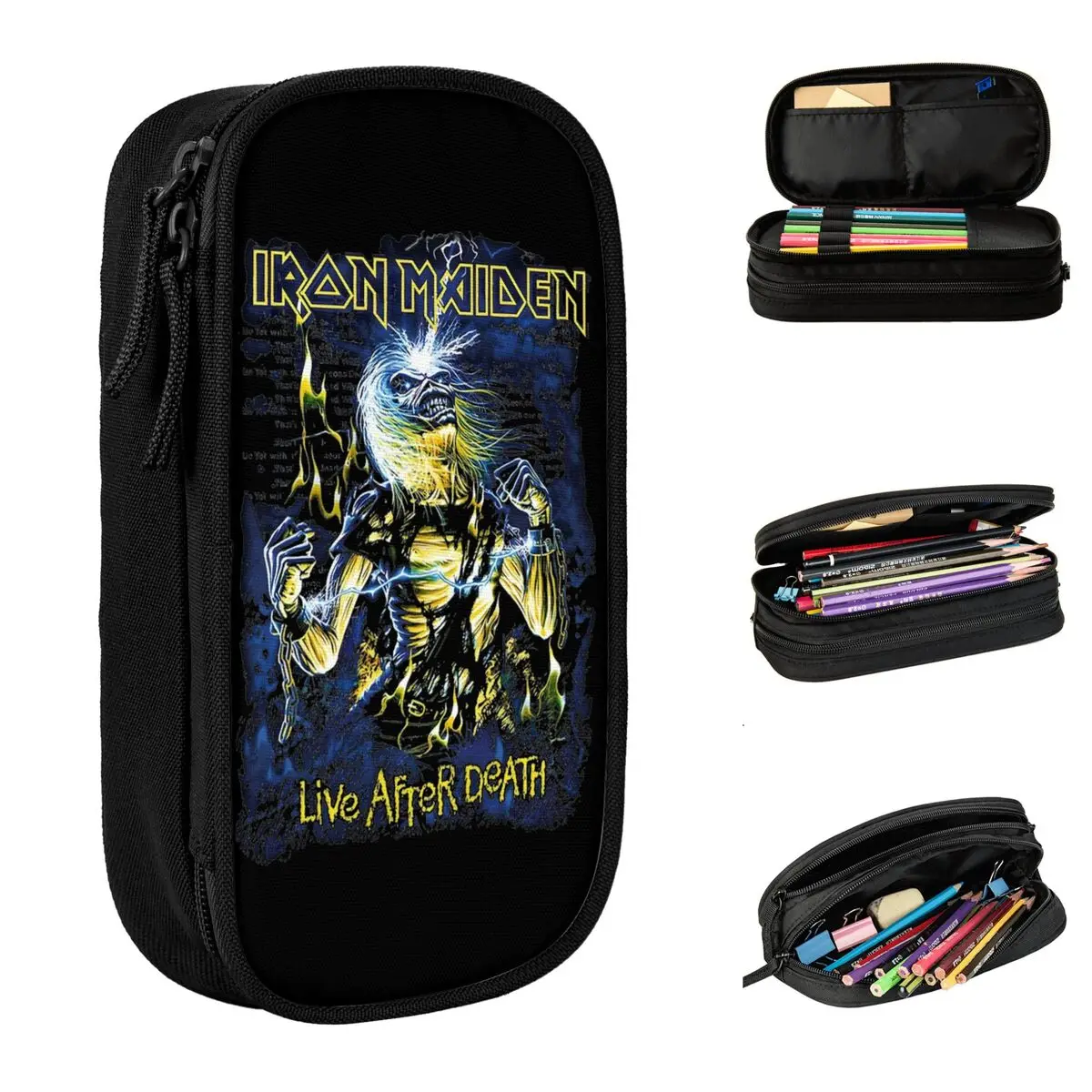 New Ironmaiden Rap Pencil Case Heavy Metal Rock  Pencilcases Pen Box for Student Large Storage Bags School Supplies Stationery