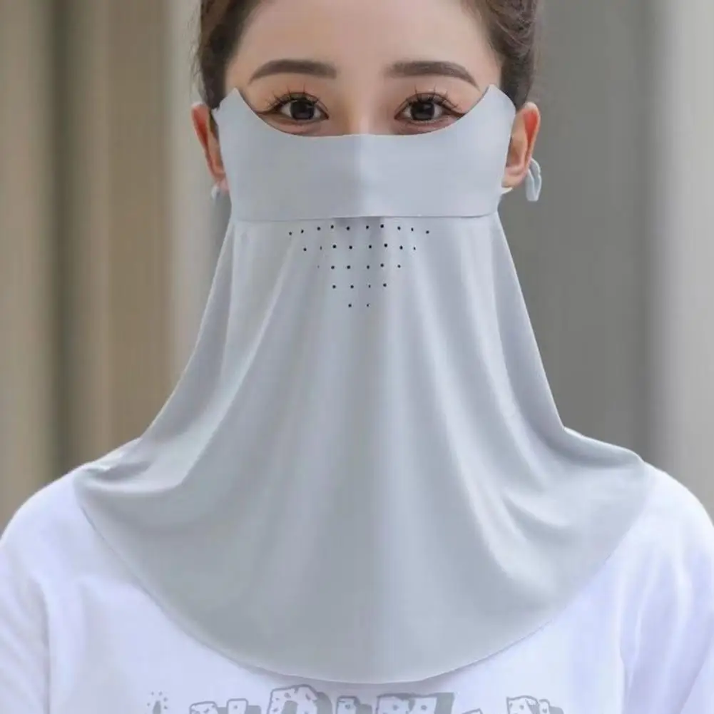 Double-layer Structure Face Guard Ultra-wide Coverage Face Guard with Elastic Strap for Cycling Double-layer Structure Upf 50