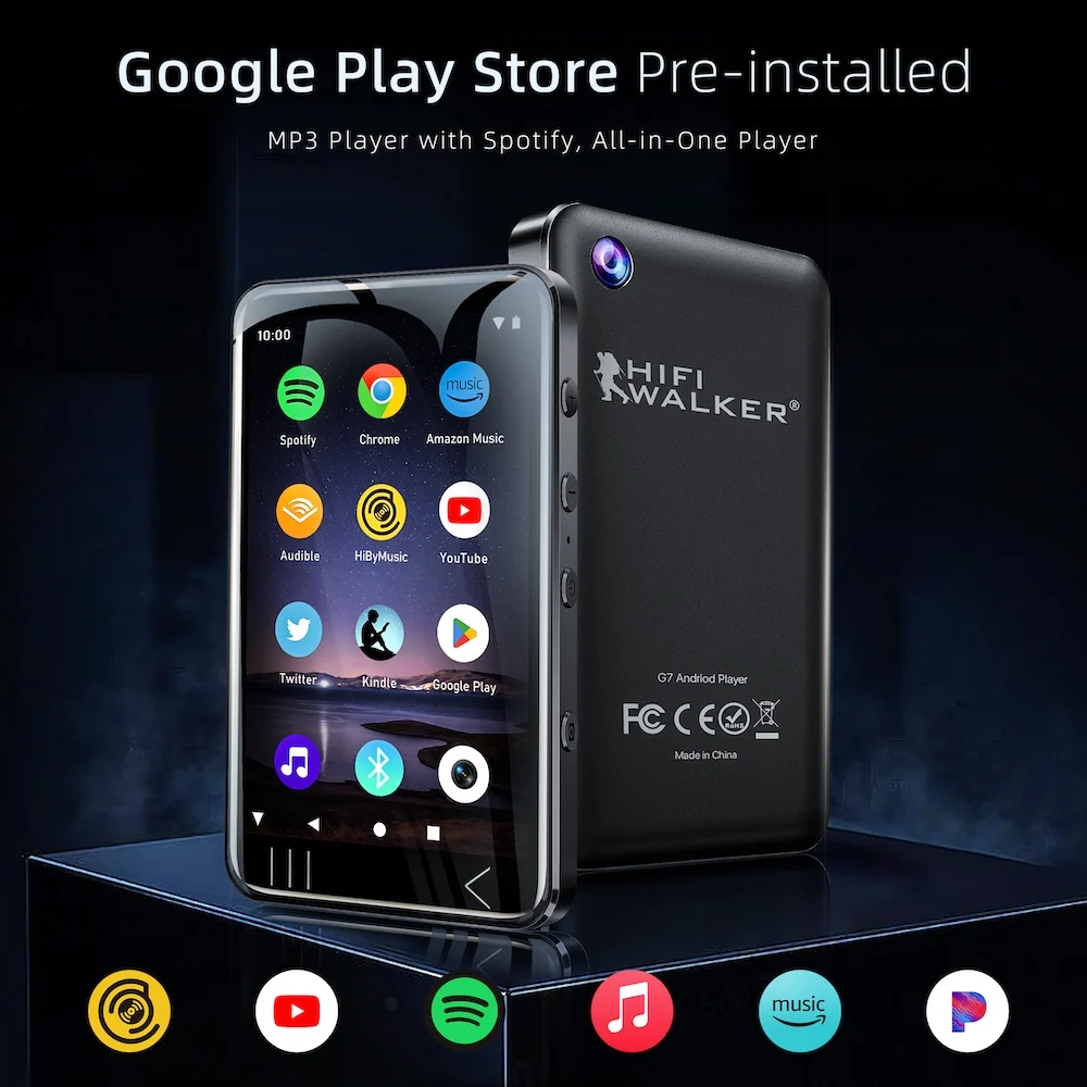 مشغل Hifi Walker G7 Pro 96GB Android 13 MP3، شاشة لمس كاملة 5.2 بوصة، كاميرا مزدوجة 5 ميجابكسل + 13 ميجابكسل، سبوتيفي، يوتيوب بورتابيل MP4 #1