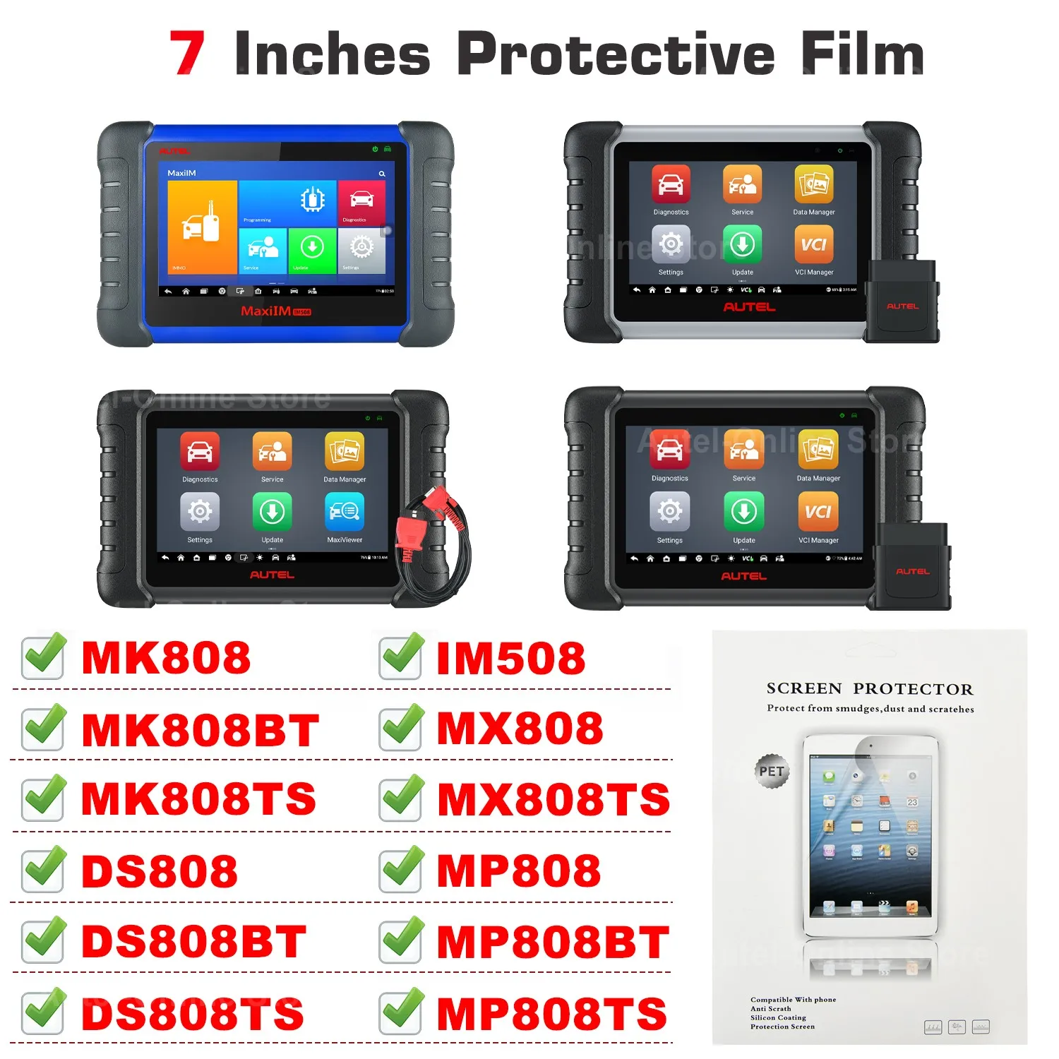 3 Pezzi Pellicola Protettiva Per Autel MaxiCOM MK906BT – Proteggi Lo Schermo Da Graffi E Impronte (non In Vetro Temperato)