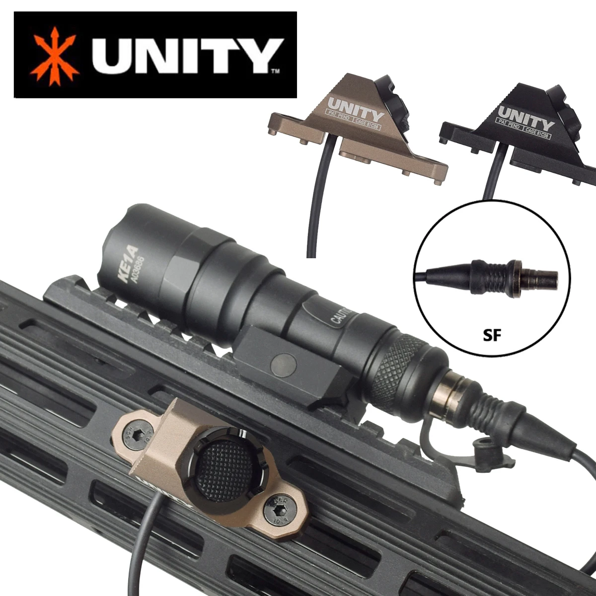 

UNITY HOT BUTTON Remote Pressure Switch For Surefire M300 M600 Weapon Scout Light Constant-on SF Plug Fit Mlok Keymod Rail