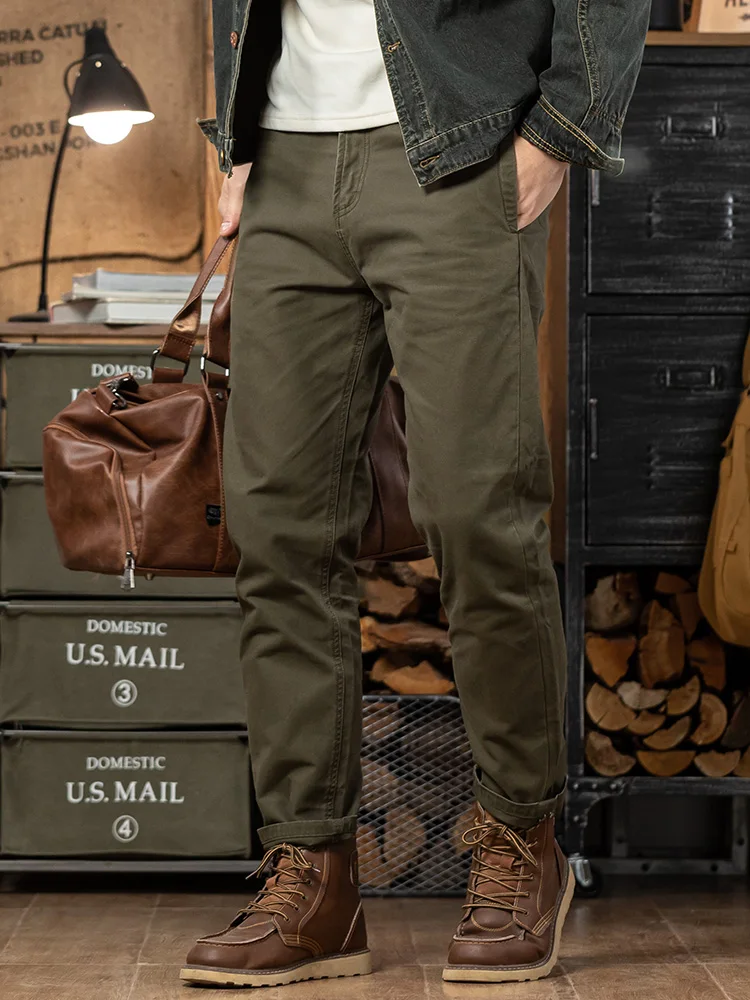 

Хлопковые прямые повседневные брюки в стиле милитари в американском стиле ретро, мужские весенние новые длинные брюки из чистого хлопка, рабочая одежда