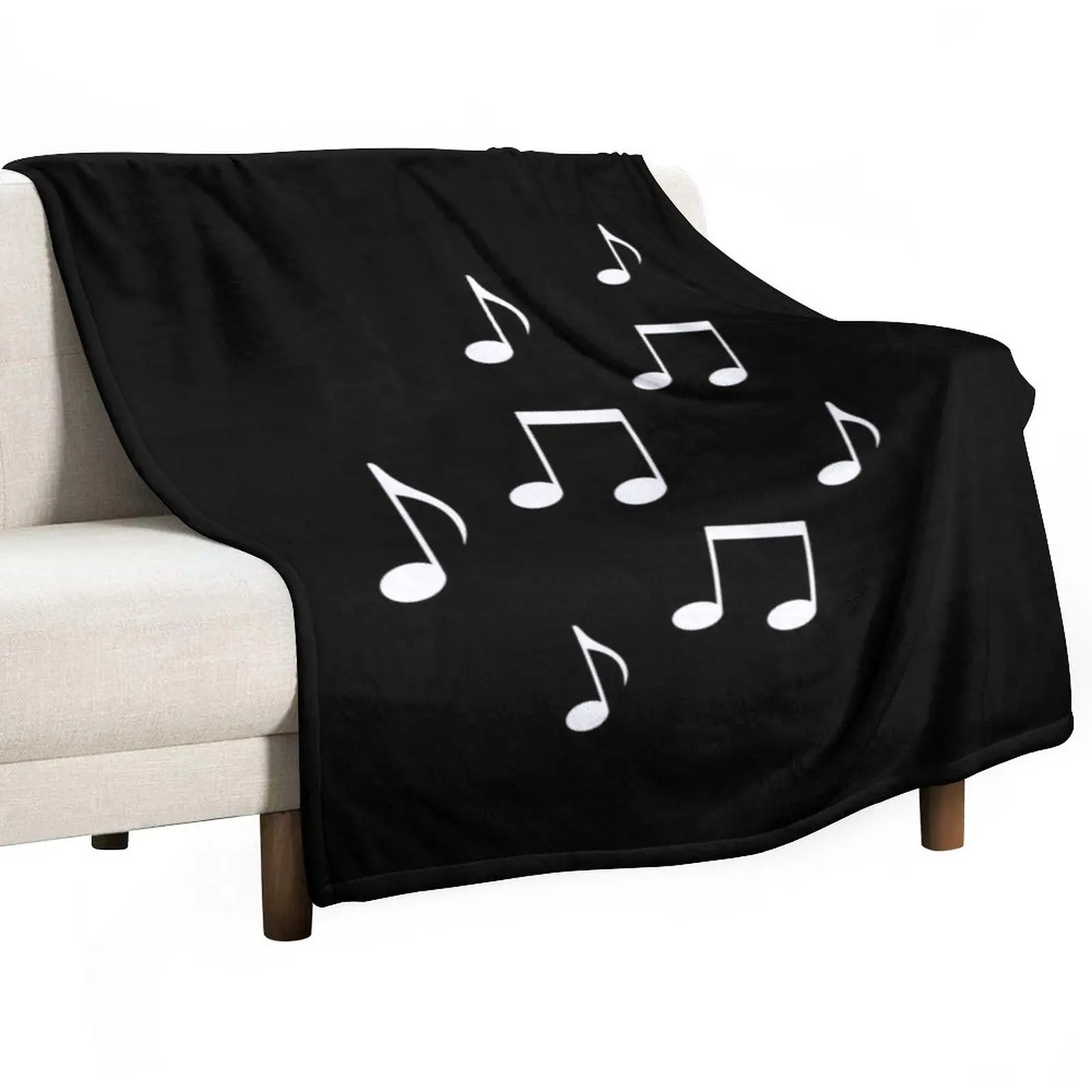 

Music notes Musician gift musical symbols Throw Blanket Fluffy Shaggy Bed linens for sofa Blankets