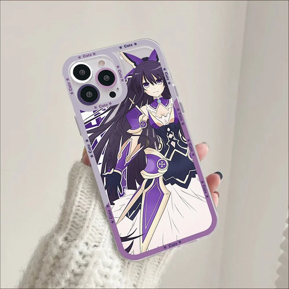 DATE A LIVE Yatogami Tohka Phone Case For iPhone 14 13 12 11 Pro Max Mini X Xs XR 6 7 8 Plus SE 2020 Transparent Case