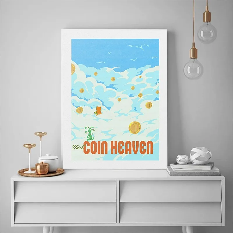 Visit Rapture The Beach Poster Vintage Retro Game Ilustration Art Print Fantasy Landscape Canvas Wall Art Adventure Gaming Decor