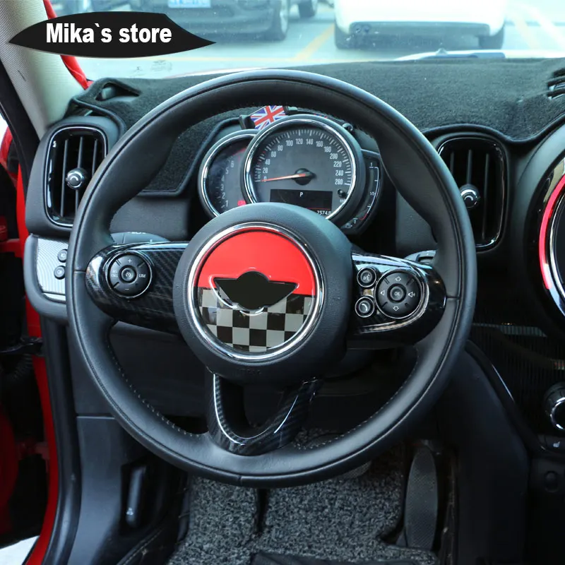 Car Steering Wheel Center Epoxy 3D Stickers For Mini Cooper F54 F55 F56 F57 F60 Countryman Clubman Interior Car Accessories