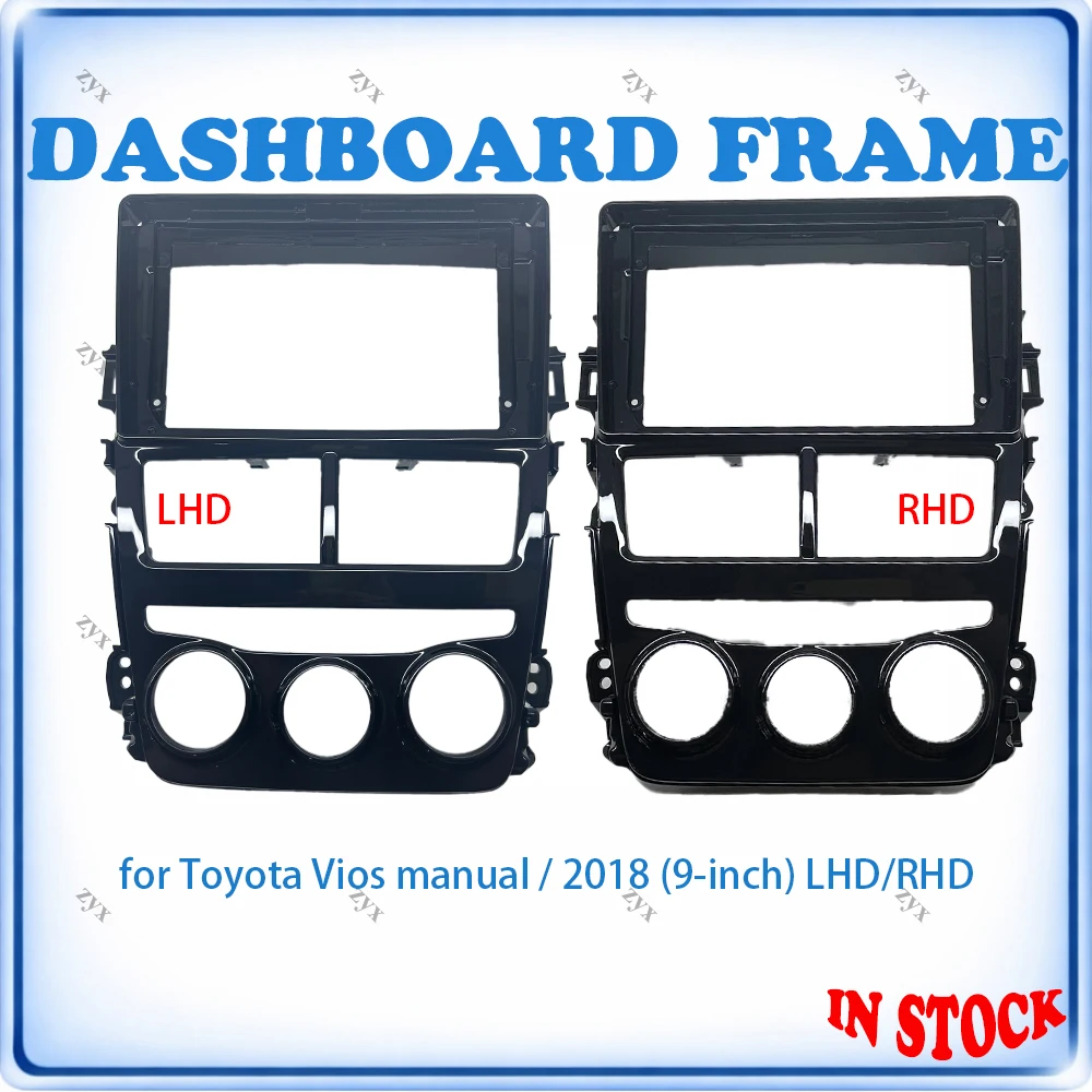 

Car Radio Fascia Frame Kit For Toyota Vios Manual 2018 9 inch LHD/RHD Stereo Panel Wiring Harness Power Cable