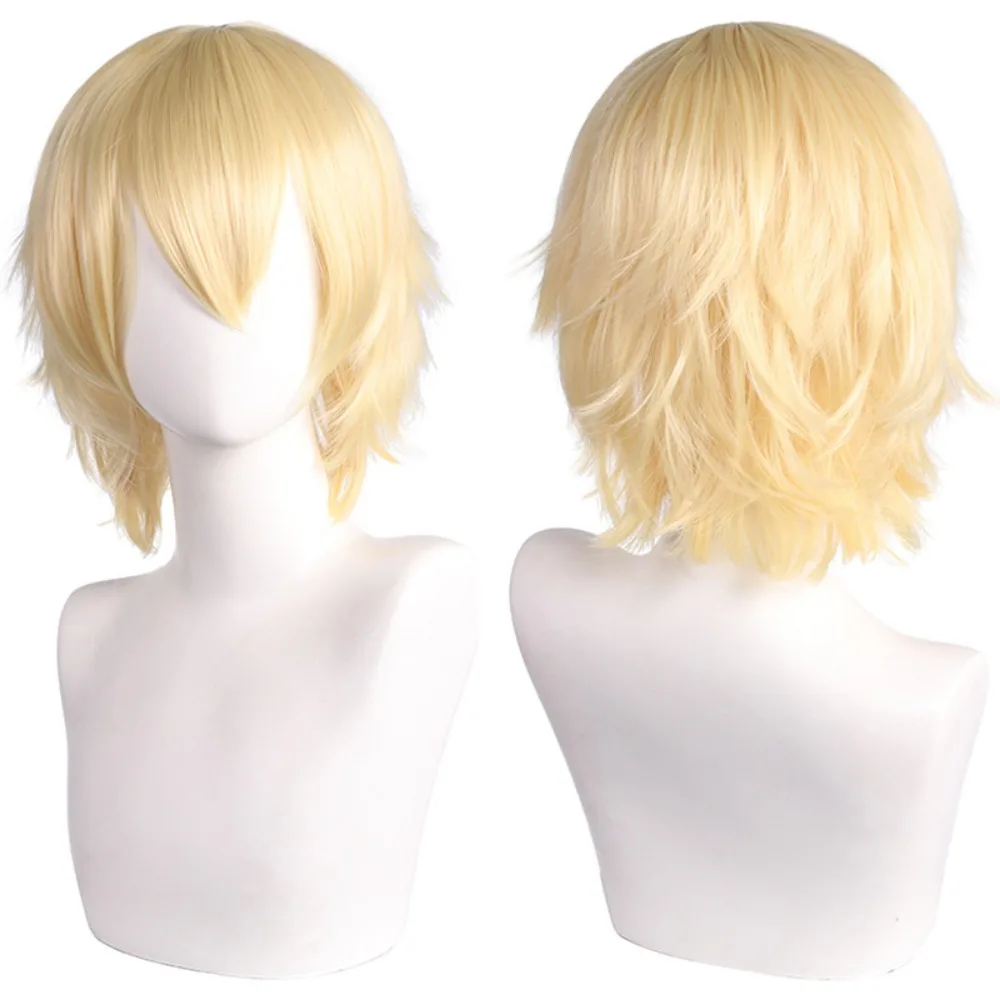 頭皮かつらスパイキーアップヘアショートコスプレヘアアニメスパイキーショートヘアウィッグ男性女性用マルチカラー