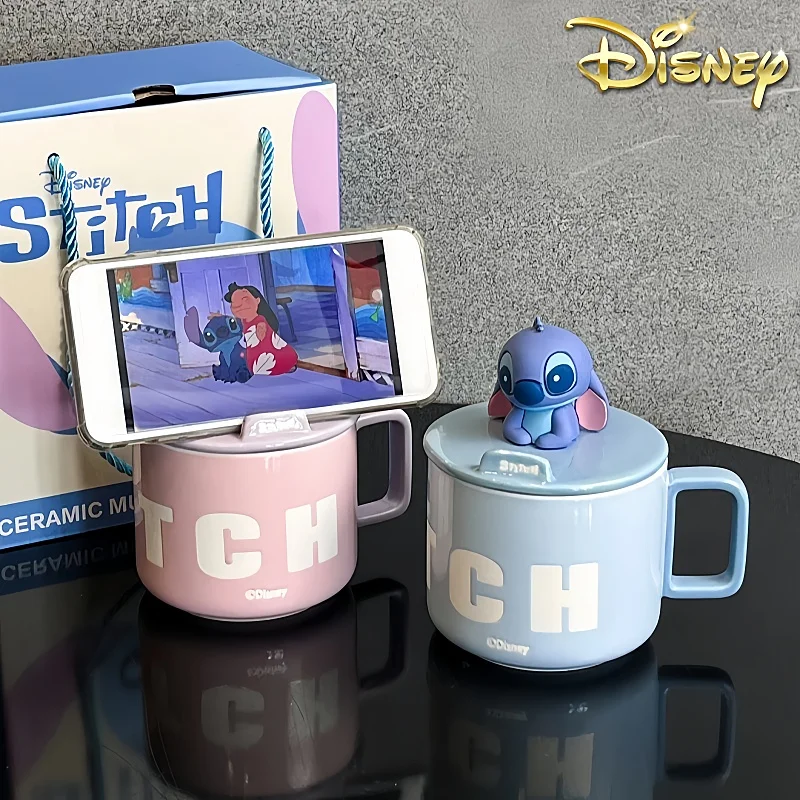 Tasse à café en céramique Disney Stitch pour couple, tasse à eau mignonne, souvenir de grande valeur, cadeaux d'anniversaire, CAN o & Stitch