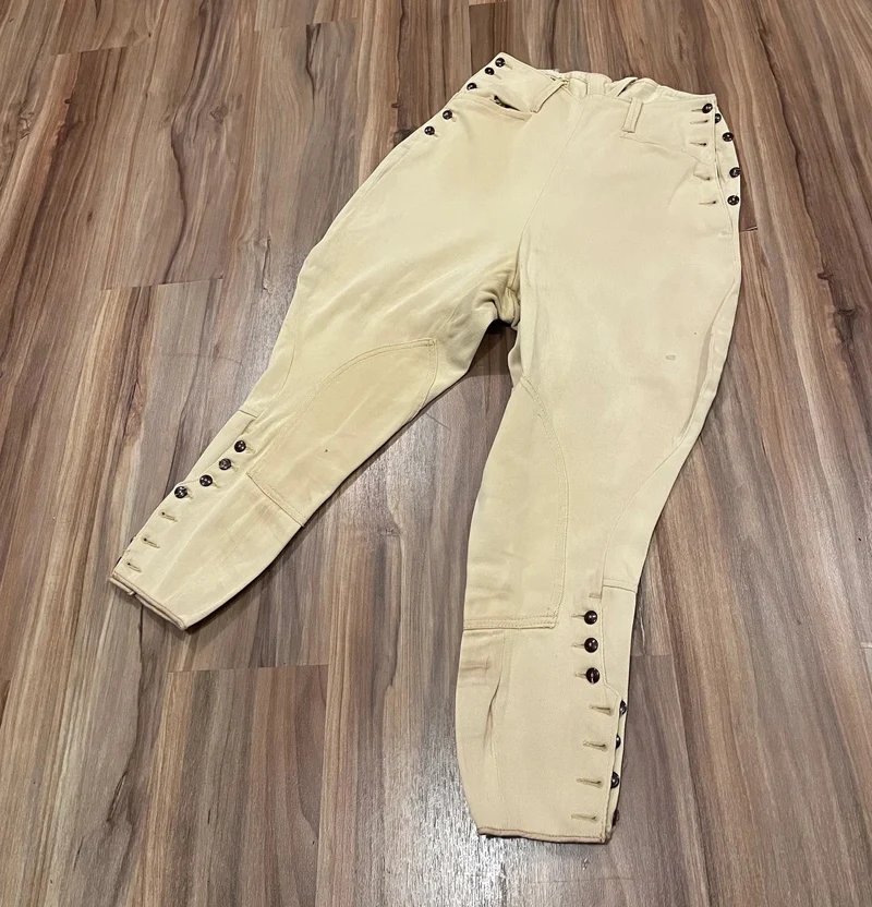 

Light khaki breeches, pencil pants, retro workwear, couples, casual pants, trendy men's leggings, cotton knight pants