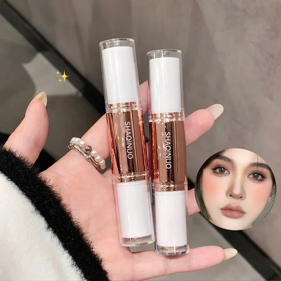 2 IN 1 คุณภาพสูงแต่งหน้า Base Foundation Stick สําหรับ Face Bronzer สําหรับคอนซีลเลอร์ใบหน้า Contouring Beauty ผู้หญิงเครื่องสําอาง