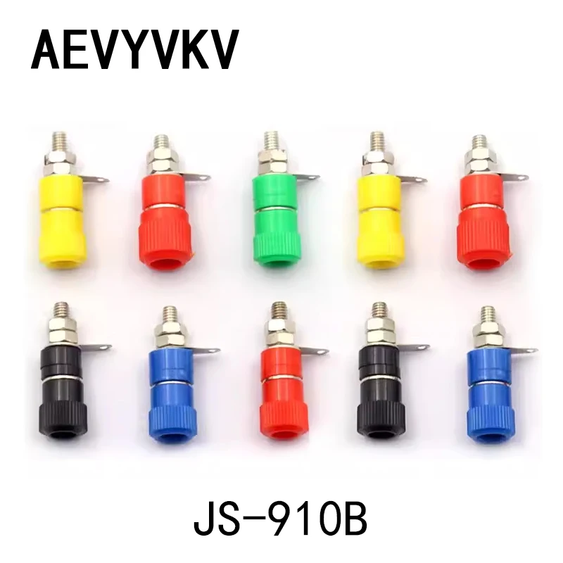 5PCS Terminal Blocks JS-910B 4mm Amplifier Terminal Connector Binding Post Banana Plug Jack Mount 5 Color