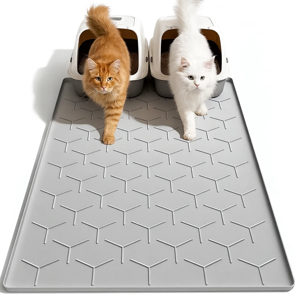Silicone cat  capture pad 34x22 inch oversized cat pad waterproof cat pad easy to clean